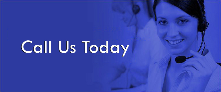 Contact Us Text on a Image with a customers service person with head phone and a microphone smiling.