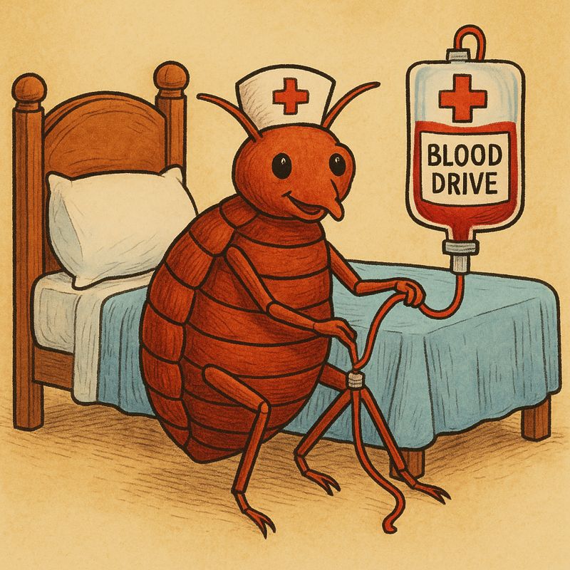 Bed bug collection donated blood in bedroom