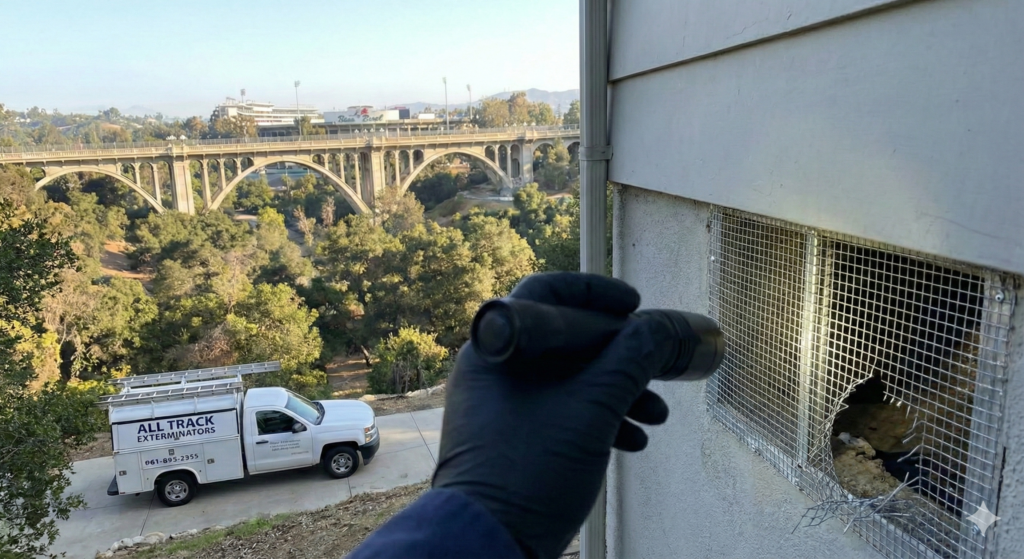 All Track tech inspecting a Linda Vista estate in Pasadena.