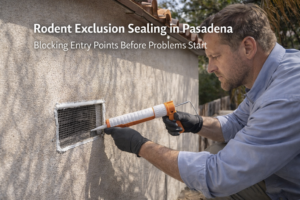 Rodent exclusion sealing in Pasadena CA blocking vent entry points